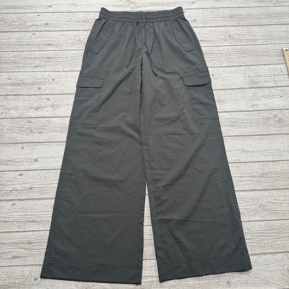 Y2K Old Navy Cargo Pants Women's Small Gray StretchTech Wide Leg Baggy Hiking
